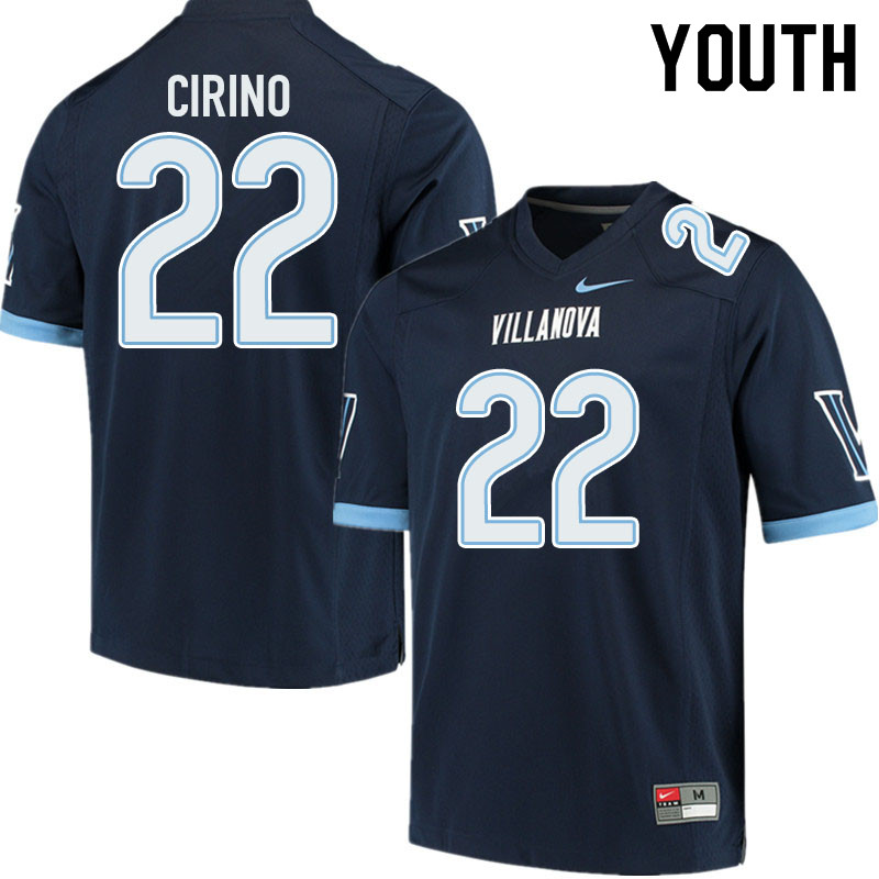Youth #22 Dan Cirino Villanova Wildcats College Football Jerseys Sale-Navy - Click Image to Close